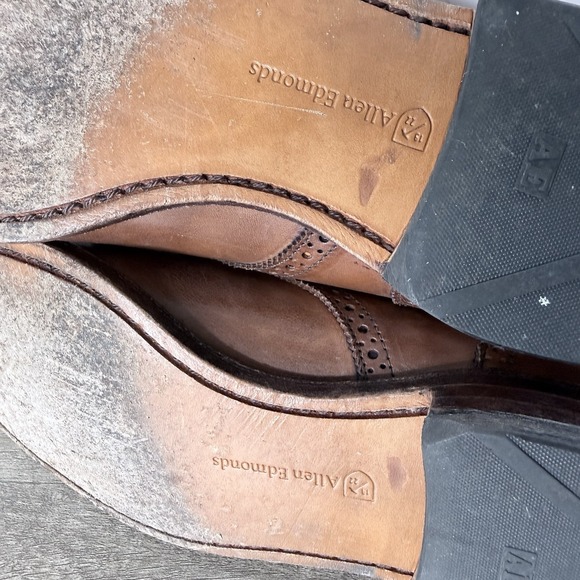 Allen Edmonds Cap-Toe Oxfords Men's 9D Walnut Brown Leather - Picture 10 of 13